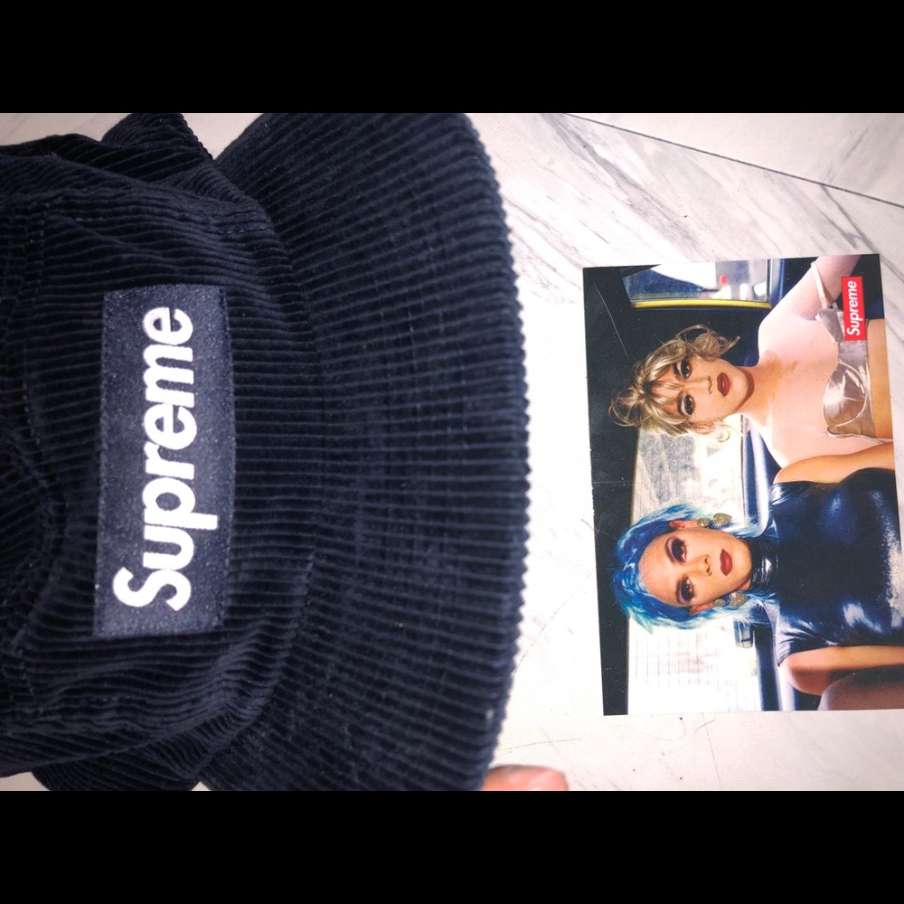 Supreme Navy Corduroy Hat Sold Out w/ tags&receipt